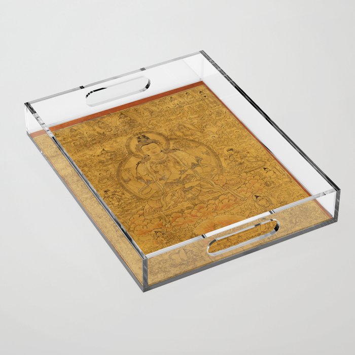 Buddhist Thangka Avalokiteshvara Shadakshari-Lokeshvara Acrylic Tray Gallery Image 1