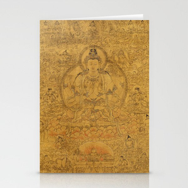 Buddhist Thangka Avalokiteshvara Shadakshari-Lokeshvara Stationery Card Gallery Image 1