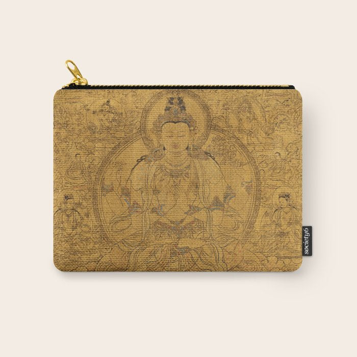 Buddhist Thangka Avalokiteshvara Shadakshari-Lokeshvara Carry All Pouch Gallery Image 1