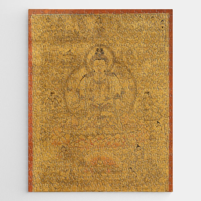 Buddhist Thangka Avalokiteshvara Shadakshari-Lokeshvara Jigsaw Puzzle Gallery Image 1