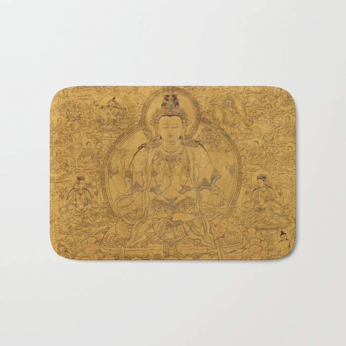 Buddhist Thangka Avalokiteshvara Shadakshari-Lokeshvara Bath Mat Gallery Image 1