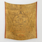 Buddhist Thangka Avalokiteshvara Shadakshari-Lokeshvara Wall Tapestry Gallery Image 4