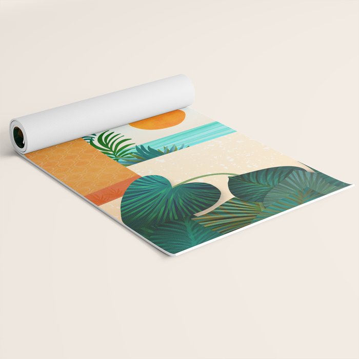 Seaside Surf Retreat Tropical Landscape / Villa Series Yoga Mat Gallery Image 2