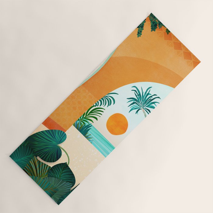 Seaside Surf Retreat Tropical Landscape / Villa Series Yoga Mat Gallery Image 1