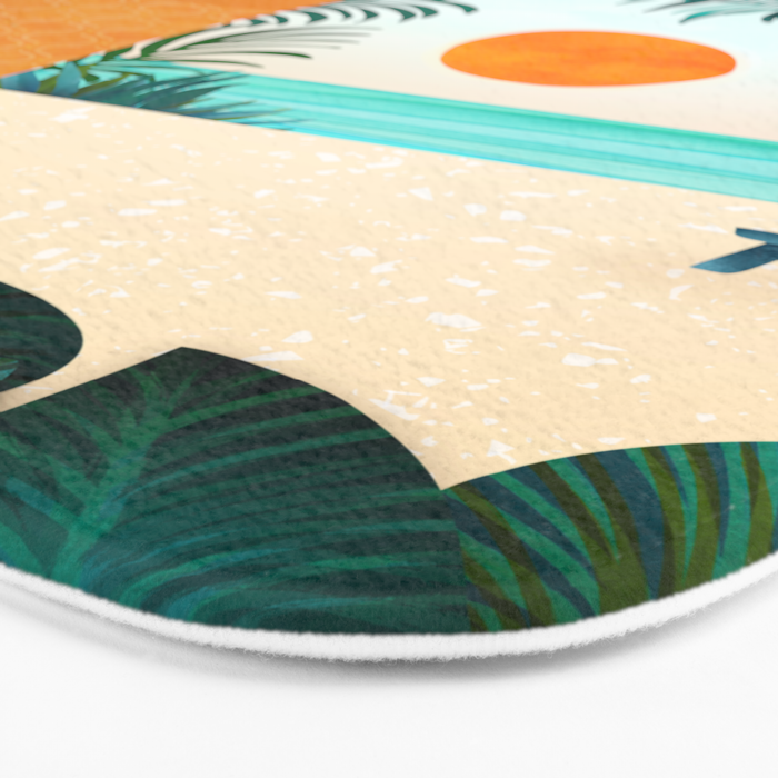 Seaside Surf Retreat Tropical Landscape / Villa Series Bath Mat Gallery Image 3