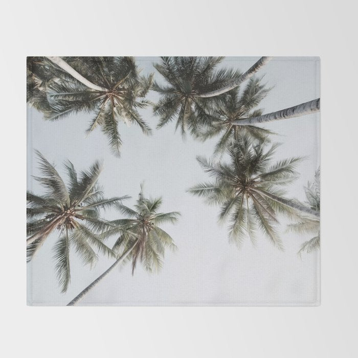 Palm Canopy - Minimal Tropical Wall Art Throw Blanket Gallery Image 2