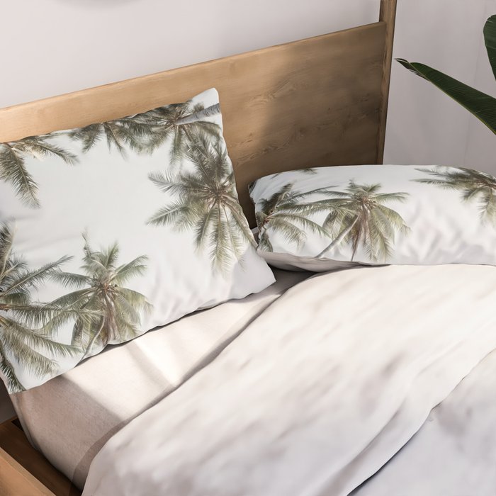 Palm Canopy - Minimal Tropical Wall Art Pillow Sham Gallery Image 2