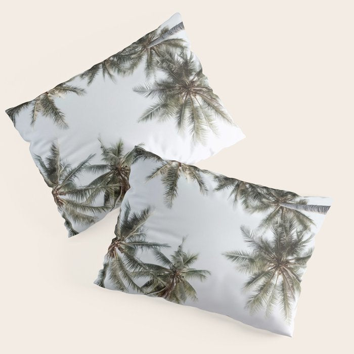 Palm Canopy - Minimal Tropical Wall Art Pillow Sham Gallery Image 3