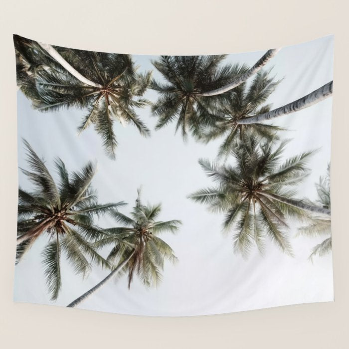 Palm Canopy - Minimal Tropical Wall Art Wall Tapestry Gallery Image 4