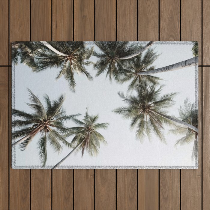 Palm Canopy - Minimal Tropical Wall Art Outdoor Rug Gallery Image 1