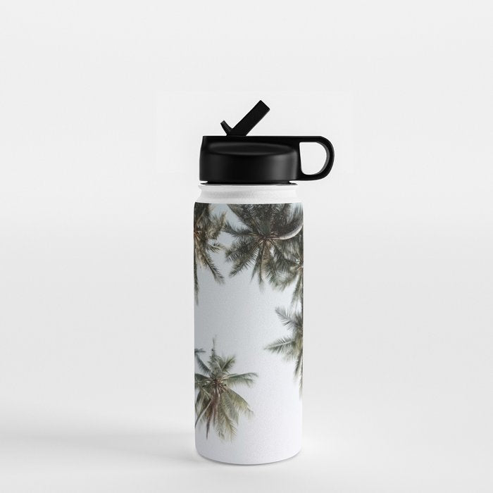Palm Canopy - Minimal Tropical Wall Art Water Bottle Gallery Image 1