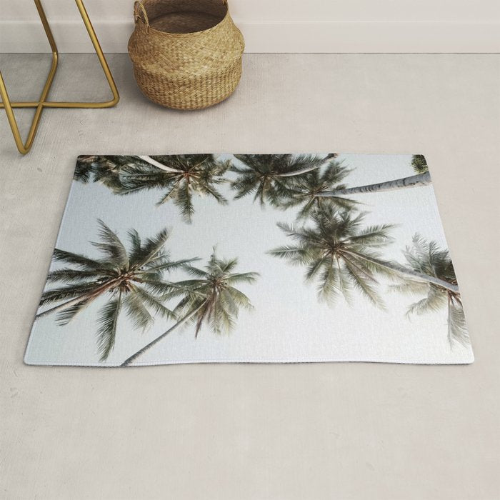 Palm Canopy - Minimal Tropical Wall Art Rug Gallery Image 1