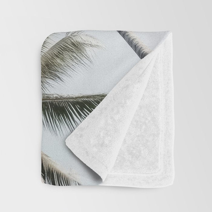 Palm Canopy - Minimal Tropical Wall Art Throw Blanket Gallery Image 3