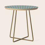Air Blue Olive Stripes - Cozy Heirloom Side Table Gallery Image 1