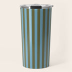 Air Blue Olive Stripes - Cozy Heirloom Travel Mug Gallery Image 1