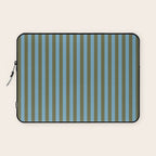 Air Blue Olive Stripes - Cozy Heirloom Laptop Sleeve Gallery Image 1