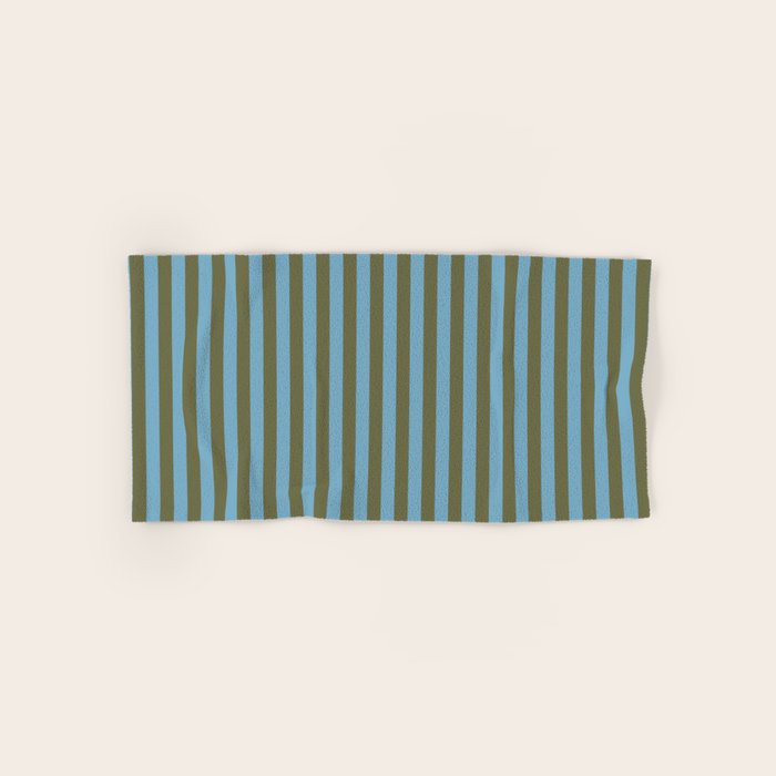 Air Blue Olive Stripes - Cozy Heirloom Bath Towel Gallery Image 1