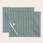 Air Blue Olive Stripes - Cozy Heirloom Placemat Gallery Image 1