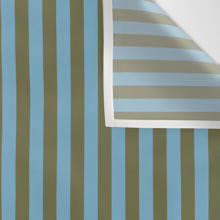 Air Blue Olive Stripes - Cozy Heirloom Wall Tapestry Gallery Image 3