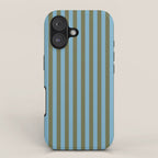 Air Blue Olive Stripes - Cozy Heirloom iPhone Case Gallery Image 1