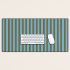 Air Blue Olive Stripes - Cozy Heirloom Desk Mat Gallery Image 1