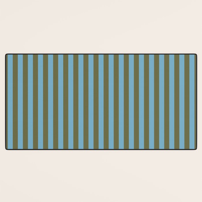 Air Blue Olive Stripes - Cozy Heirloom Desk Mat Gallery Image 3