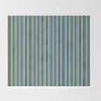 Air Blue Olive Stripes - Cozy Heirloom Throw Blanket Gallery Image 2