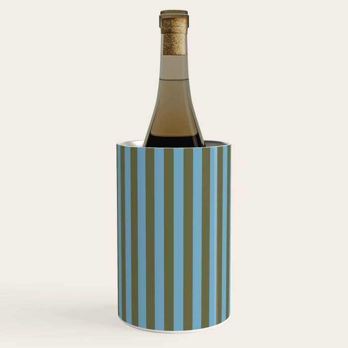 Air Blue Olive Stripes - Cozy Heirloom Wine Chiller Gallery Image 3