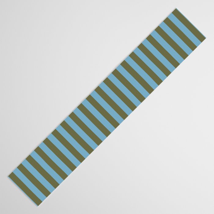 Air Blue Olive Stripes - Cozy Heirloom Table Runner Gallery Image 3