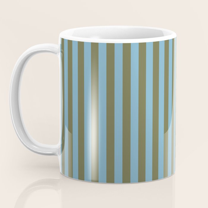 Air Blue Olive Stripes - Cozy Heirloom Coffee Mug Gallery Image 3