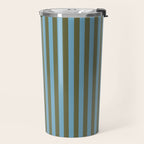 Air Blue Olive Stripes - Cozy Heirloom Travel Mug Gallery Image 2