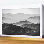 Glimpse - Black and White Mountains Landscape Nature Photography Wall Mural Gallery Image 2
