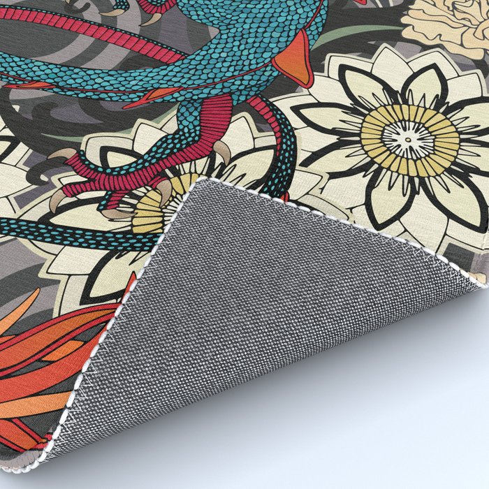 dragon tattoo dark Rug Gallery Image 4