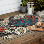 dragon tattoo dark Outdoor Rug Gallery Image 2