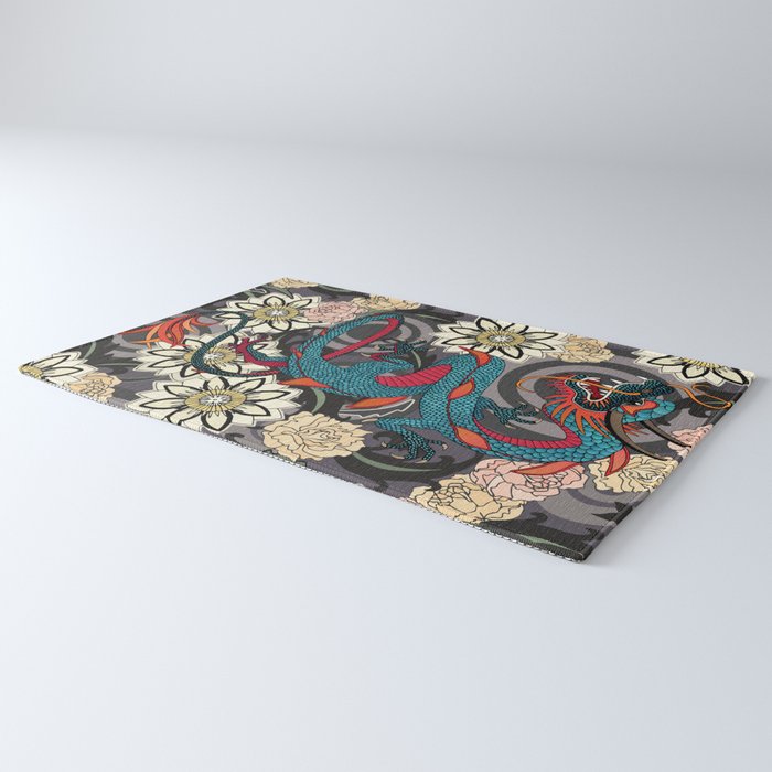 dragon tattoo dark Rug Gallery Image 3