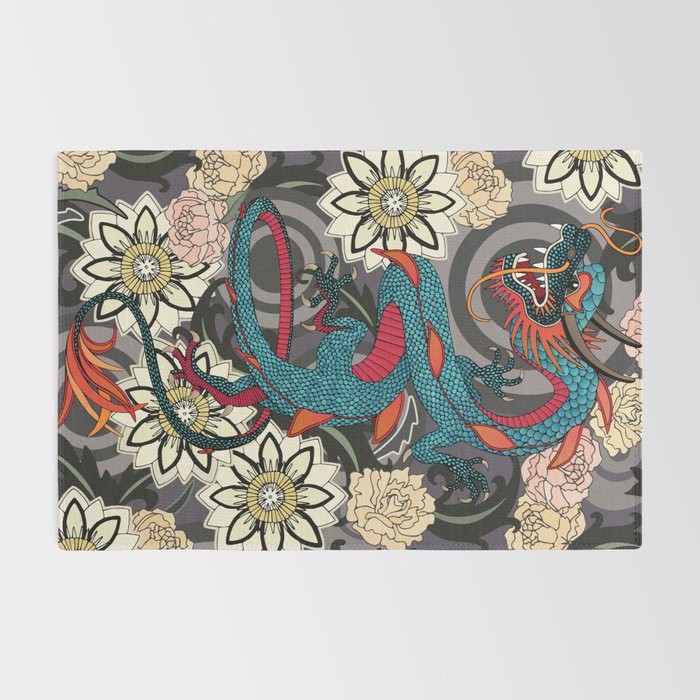 dragon tattoo dark Rug Gallery Image 2
