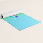 Space Ship Vibrant Blue-Green Colors Minimalist Modern Abstract Illustration  Yoga Mat Gallery Image 2