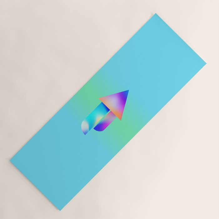 Space Ship Vibrant Blue-Green Colors Minimalist Modern Abstract Illustration  Yoga Mat Gallery Image 1