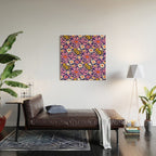 Wild Floral - Red, Blue and Pink Wood Wall Art Gallery Image 2