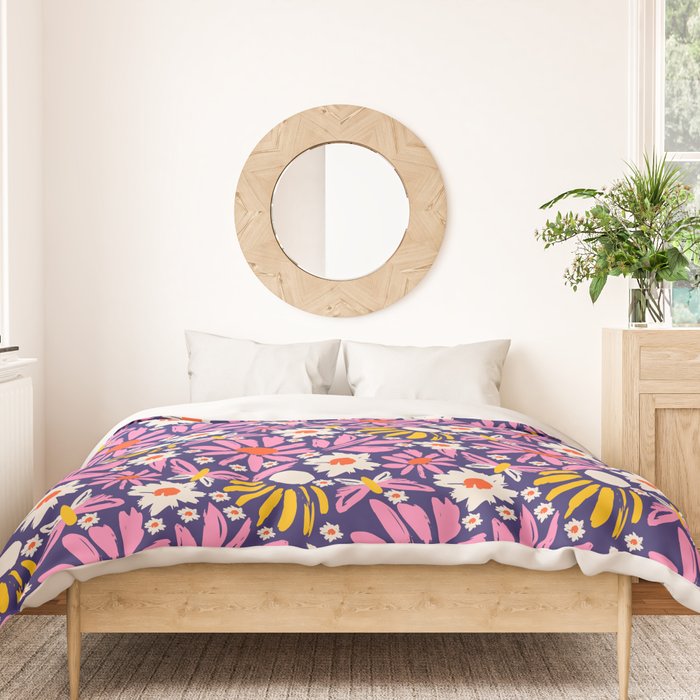 Wild Floral - Red, Blue and Pink Duvet Cover Gallery Image 3