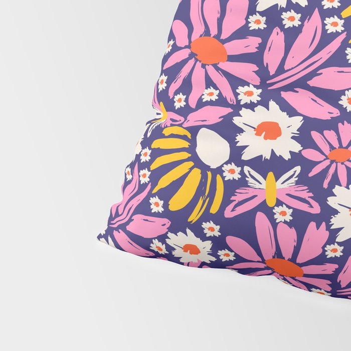 Wild Floral - Red, Blue and Pink Pillow Sham Gallery Image 4