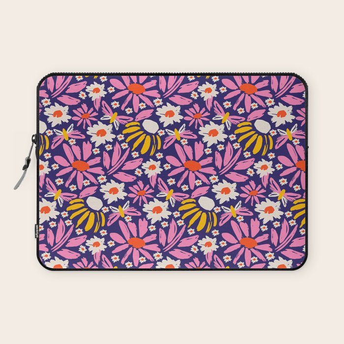 Wild Floral - Red, Blue and Pink Laptop Sleeve Gallery Image 1
