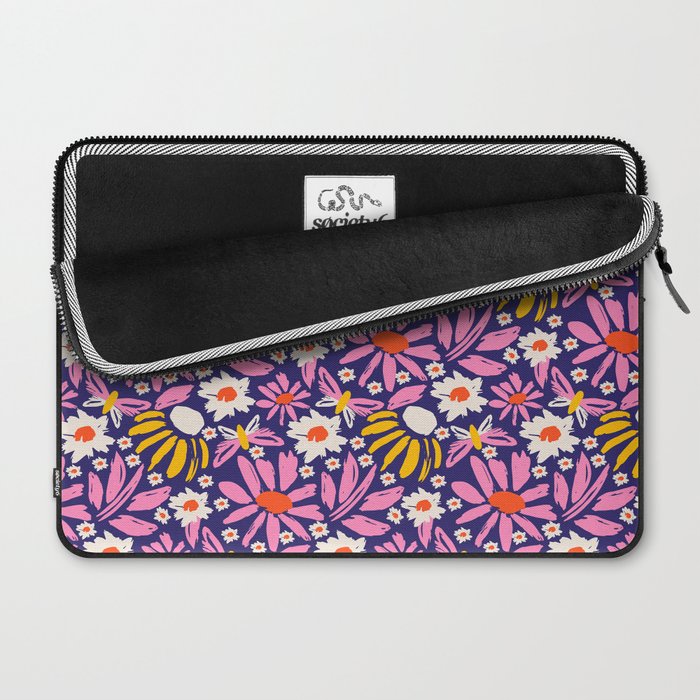 Wild Floral - Red, Blue and Pink Laptop Sleeve Gallery Image 2
