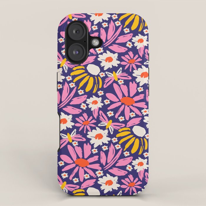Wild Floral - Red, Blue and Pink iPhone Case Gallery Image 1
