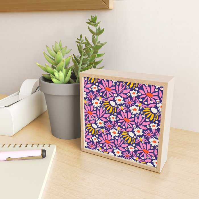 Wild Floral - Red, Blue and Pink Mini Art Print Gallery Image 2