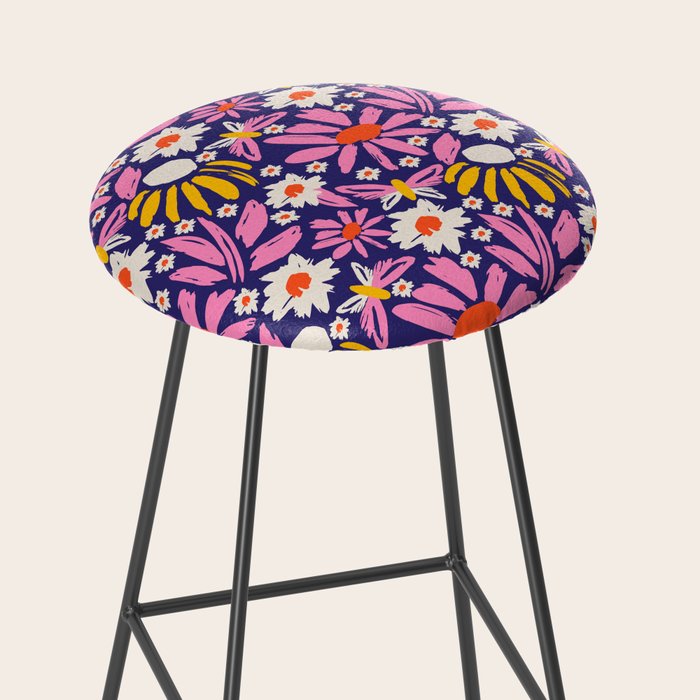 Wild Floral - Red, Blue and Pink Stool Gallery Image 2