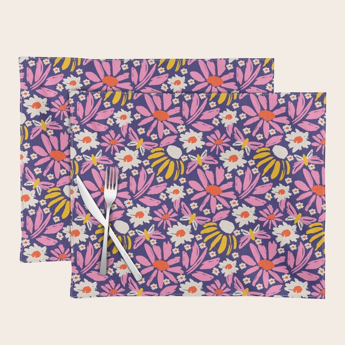 Wild Floral - Red, Blue and Pink Placemat Gallery Image 1