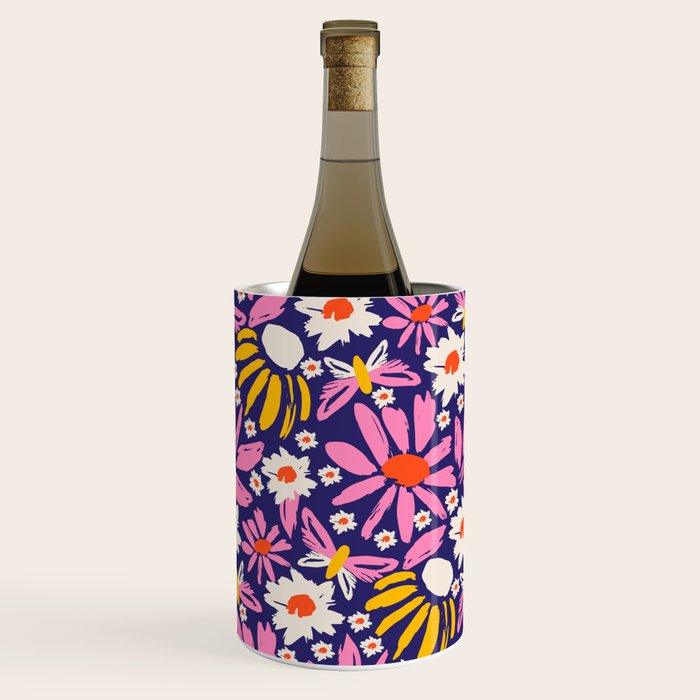 Wild Floral - Red, Blue and Pink Wine Chiller Gallery Image 1