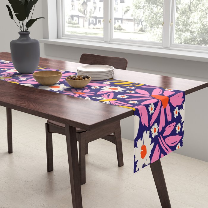 Wild Floral - Red, Blue and Pink Table Runner Gallery Image 2