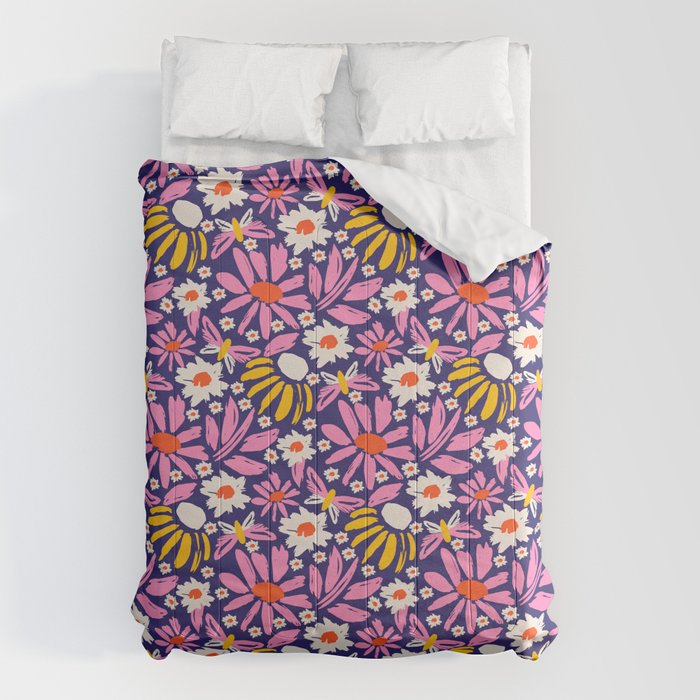 Wild Floral - Red, Blue and Pink Comforter Gallery Image 1